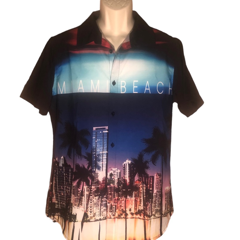 Miami Beach Men’s Medium Casual Dress Shirt.  NWT